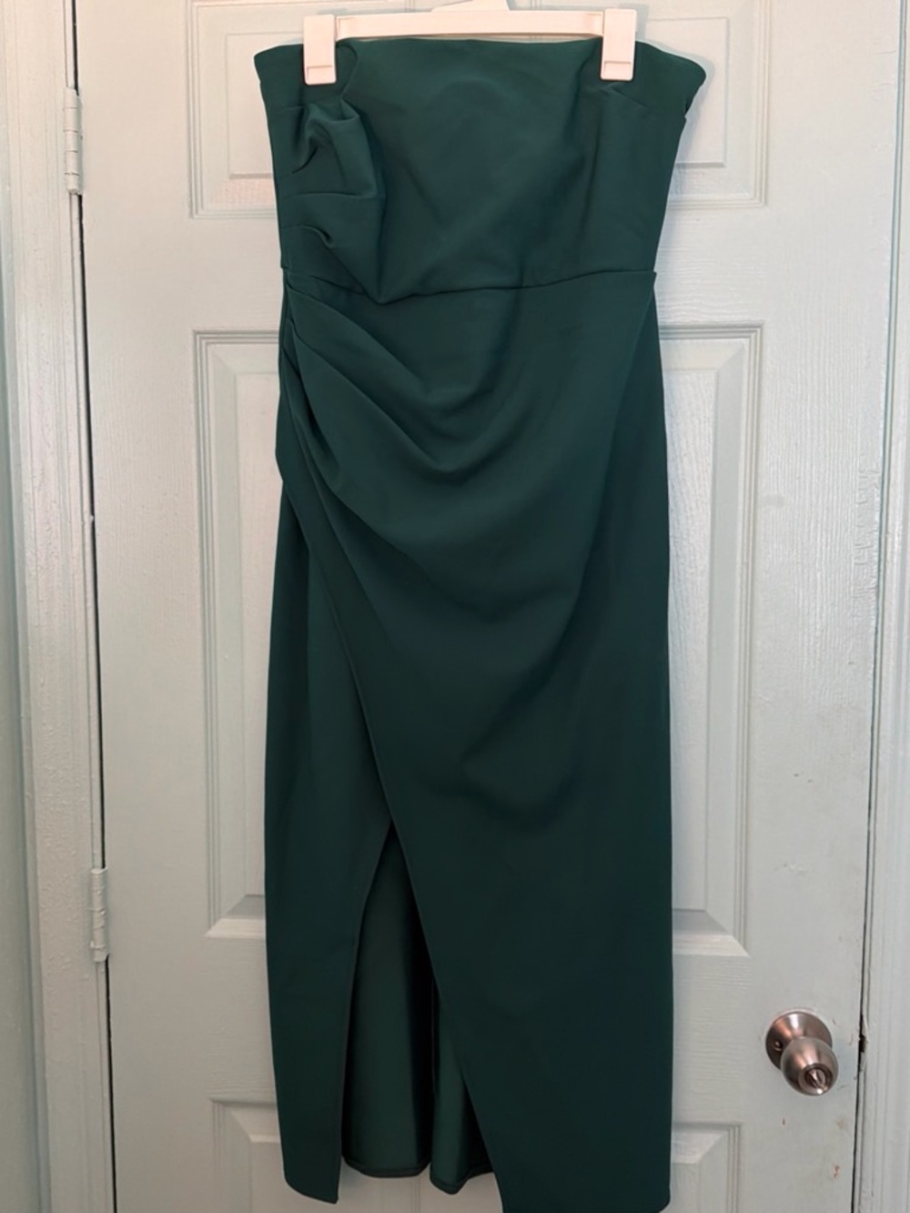 Abercrombie & Fitch Strapless Emerald Green Midi Dress